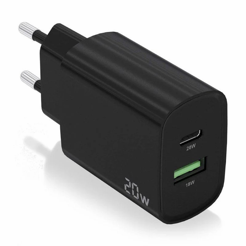 Carregador Aisens 20w USB/USB Tipo-C Preto